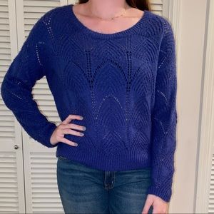 Lauren Conrad blue sweater w/ tie in the back